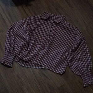 Gingham Red Blouse